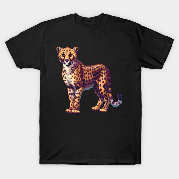 Pixelated Cheetah Artistry T-Shirt by Animal Sphere